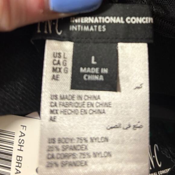 INC International Concepts NWT Set High Waist Logo Deep Black Underwear & Bra - Picture 6 of 7